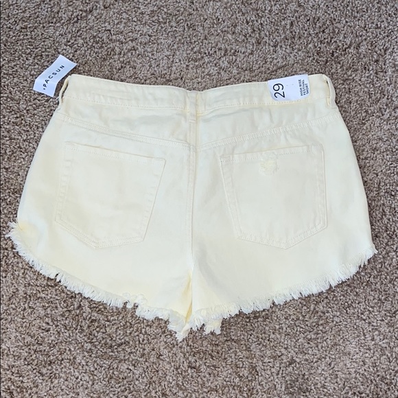 Pacsun high rise denim festival shorts pale yellow - Picture 4 of 7